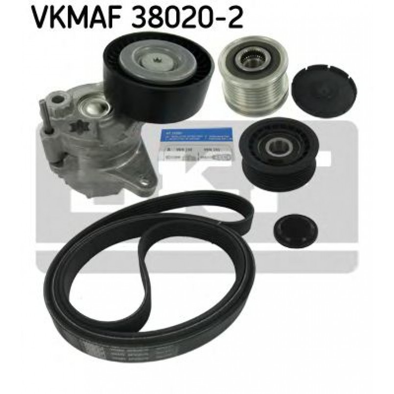 VKMAF 38020-2 SKF Комплект роликовий модуль натягувача ременя (ролик, ремінь)
